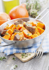 Baked pumpkin with meat