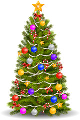 Christmas tree with colorful ornaments