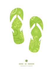 Vector environmental flip flops silhouettes pattern frame