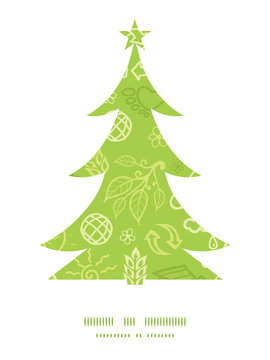 Vector environmental Christmas tree silhouette pattern frame
