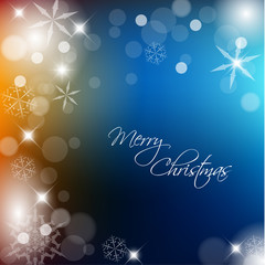 Retro christmas label on blurred background