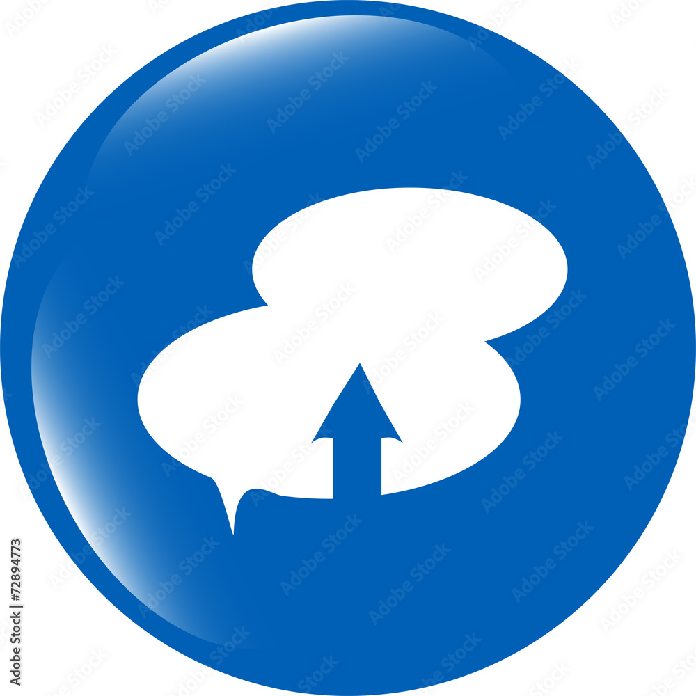 Poster upload from cloud icon. upload button. load symbol