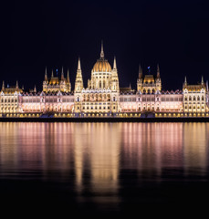 Fototapeta na wymiar The building of the Budapest Parlament at night