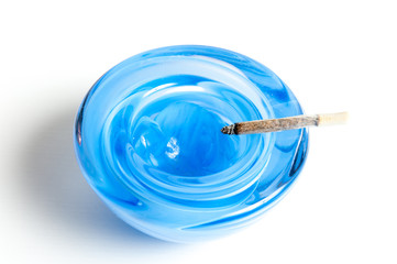 Fototapeta na wymiar Elegant blue ashtray