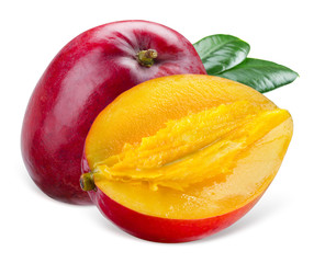 Mango with section on a white background