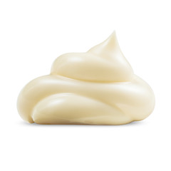 Handful of mayonnaise. Swirl on white background. Clipping path.