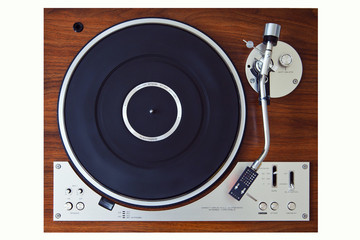 Fototapeta premium Stereo Turntable Vinyl Record Player Analog Retro Vintage