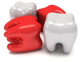 Aching and healthy teeth