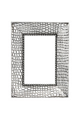 Silver picture frame isolated on white with clipping path