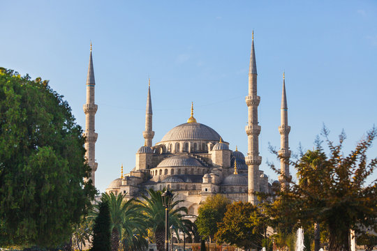 Blue Mosque in Istanbul on a sunny day