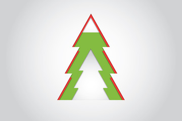 modern Christmas card, cut from paper