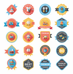 Baby badge banner design flat background set, eps10