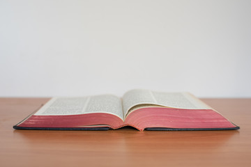 Open bible on the table