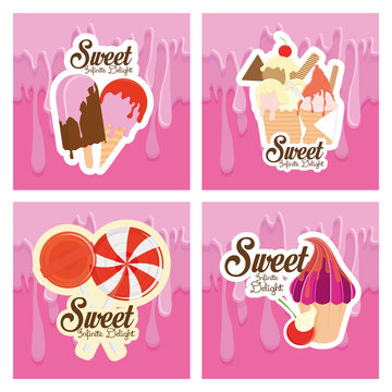 Vector Dessert Backgrounds With Space For Text