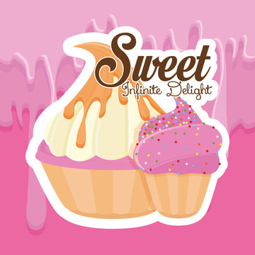 Vector Dessert Background With Space For Text