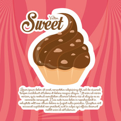 Cupcake Illustration Isolated On Color Background