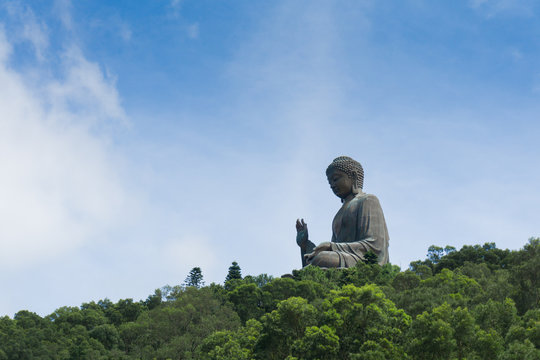 A giant bronze buddha statue, Lantau Island, Hong Kong