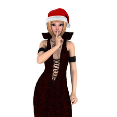 サンタクロース帽子の女性