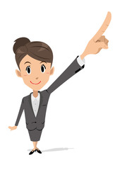 ビジネスマンウーマン　指差し