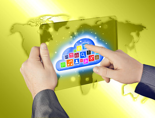 Cloud computing touchscreen interface