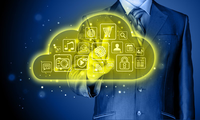 Cloud computing touchscreen interface © Natalia Merzlyakova