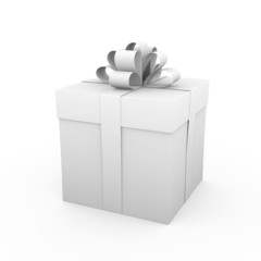 Packed gift box with ribbon - 3D rendered image