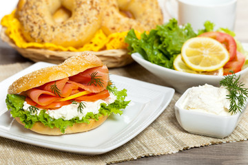 Delicious Smoked Salmon Bagel