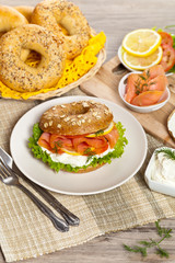 Delicious Smoked Salmon Bagel