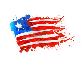 Flag of Liberia made of colorful splashes