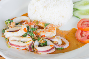 Seafood and Basil Stir Fry , Thai food