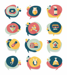 Pet bubble speech flat banner design background set, eps10