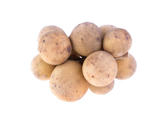 longkong tropical fruit isolated on white background