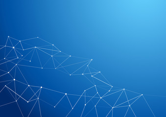 Molecule atom connection abstract blue background