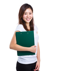 Fototapeta premium Woman with clipboard
