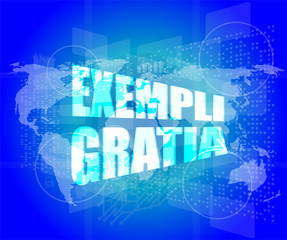 digital touch screen with world map, business concept