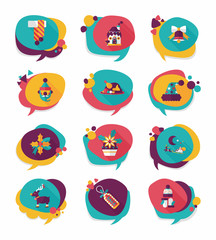 Christmas bubble speech banner design flat background set, eps10