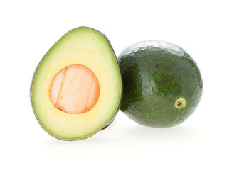 avocado green fruit isolated white background
