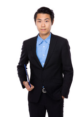 Business man with clipboard