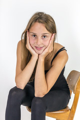  smiling young beautiful girl with brown hair