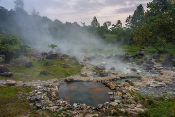 The hot spring at Chae Son National Park in Thailand