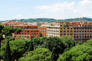 Fototapeta premium Rome city aerial view from San Angelo castle