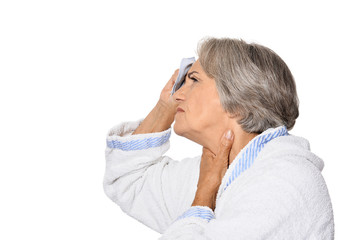 Fototapeta premium Mature woman fell ill