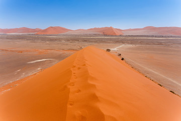Dune 45 in sossusvlei Namibia, view from the top