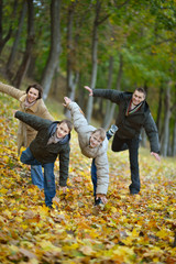 Happy family relaxing