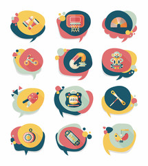 Baby badge banner design flat background set, eps10