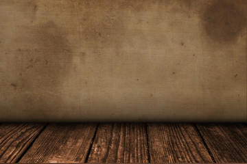 wall and wooden floor in a grunge style