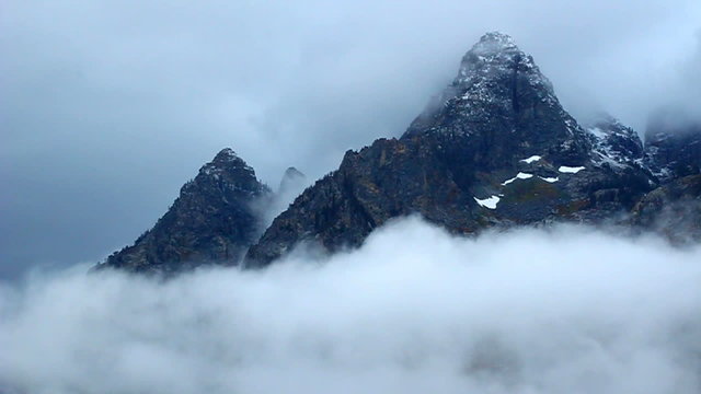Teton Range Obscured in Clouds