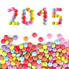2015 colorful candies  isolated on white background