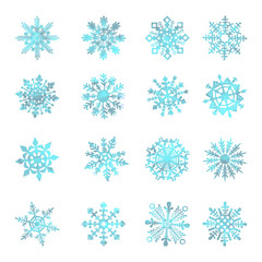 Watercolor snowflakes, VECTOR, star, symbol, graphic, crystal