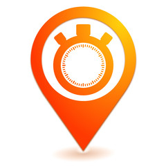 chronom&egrave;tre sur symbole localisation orange